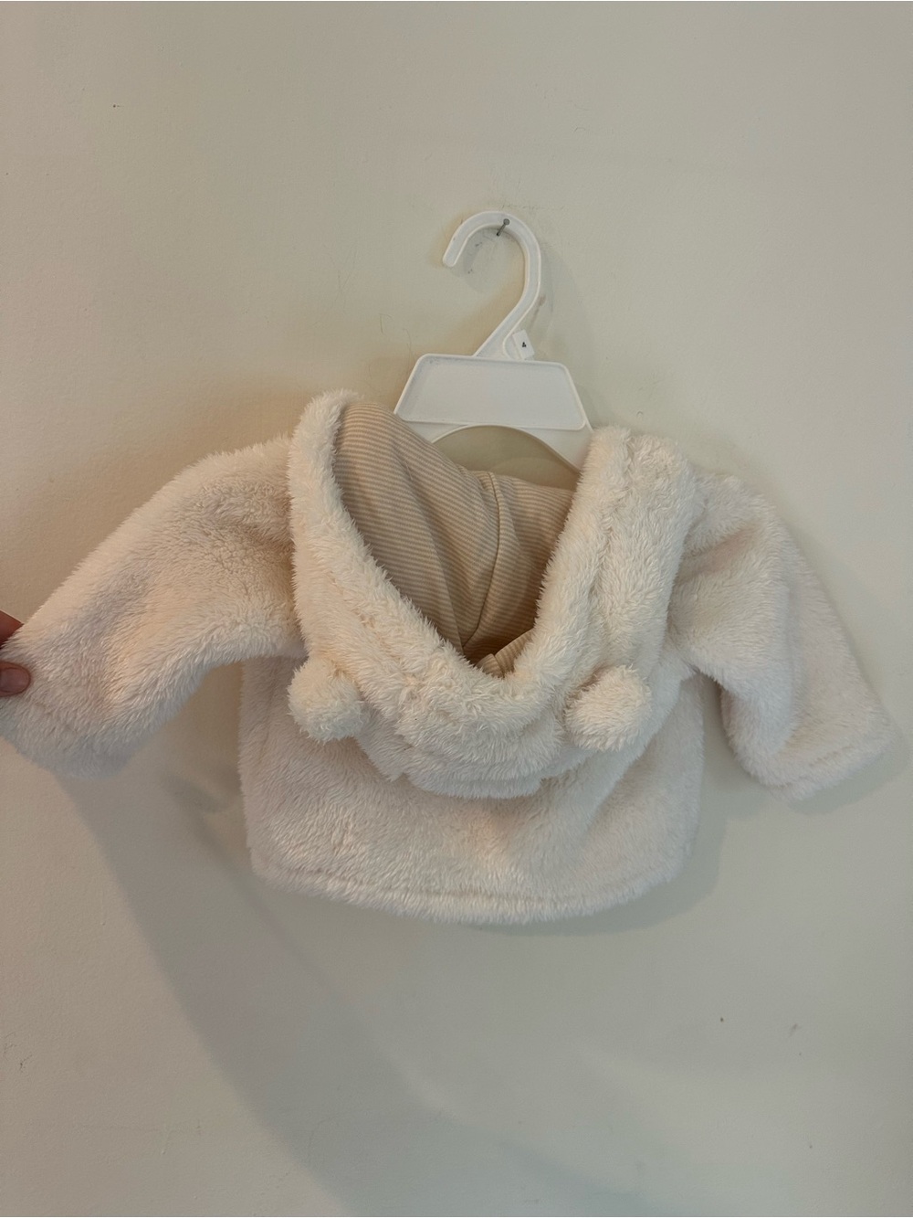 NWOT Carter's Plush Bear-Ear Hooded Jacket in Cream